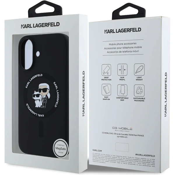 Karl Lagerfeld Liquid Silicone Karl and Choupette MagSafe kryt iPhone 16 černý - Pouzdra - Obrázek 924e9a81b15e402ca78a2d872a112e0c