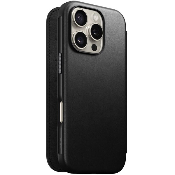 Nomad Modern Leather Folio MagSafe pouzdro iPhone 16 Pro černé