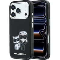 Karl Lagerfeld PU Semi Wrap Smooth Sketch Bodies Magsafe kryt iPhone 18 Pro černý - Pouzdra