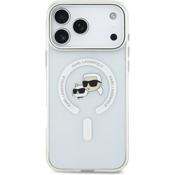 Karl Lagerfeld IML K&CH Heads Metal Frame MagSafe kryt iPhone 17 Pro Max čirý - Pouzdra - Obrázek 92d40d7d05484f89a7799378d04d6166