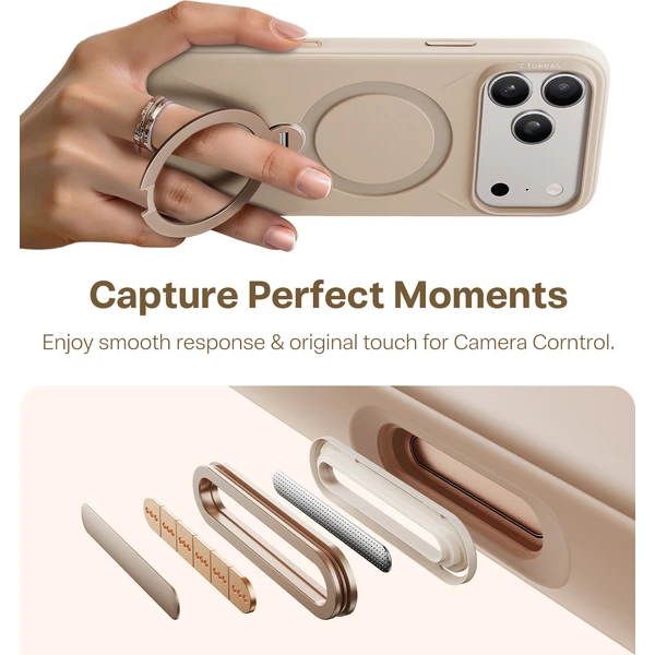 Torras Ostand Q3 Silicone MagSafe kryt iPhone 17 Pro Max desert gold - Pouzdra - Obrázek 92e28c7f1b12435faddd6d021cf5f4cc