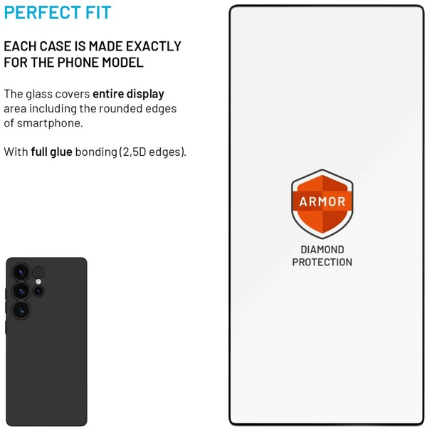 FIXED Armor 2,5D sklo s Anti-dust a AR vrstvou Samsung Galaxy S25 Ultra černé - Ochranné folie a skla - Obrázek 930b3c97327540e1a1ba60f0b6a138e3