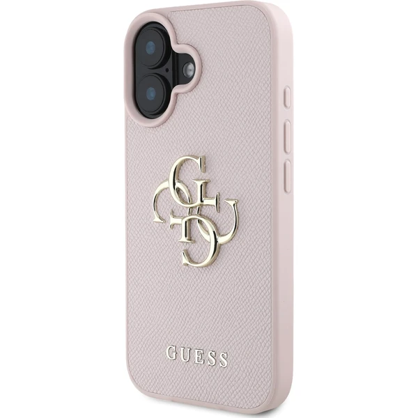 Guess PU Grained 4G Metal Logo kryt iPhone 16 růžový - Pouzdra - Obrázek 9351e7ed51774ebfb0d338d85e2f049f