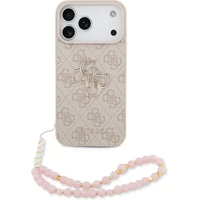 Guess PU 4G Metal Logo Strap kryt iPhone 17 Pro Max růžový - Pouzdra