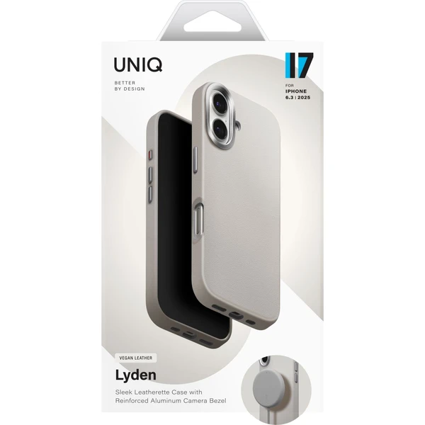 UNIQ Lyden Premium Leatherette MagClick MagSafe kryt iPhone 17 Clay - Pouzdra - Obrázek 9365579f550340158a4c596e211af7c9