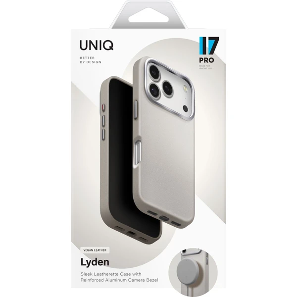 UNIQ Lyden Premium Leatherette MagClick MagSafe kryt iPhone 17 Pro Clay - Pouzdra - Obrázek 93880db754fb4c789217c8f20234cf14
