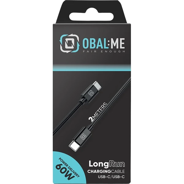 OBAL:ME LongRun USB-C/USB-C kabel 60W 2m černý - Kabely a redukce - Obrázek 939fc11456b44f868f09e3606eb67d8d