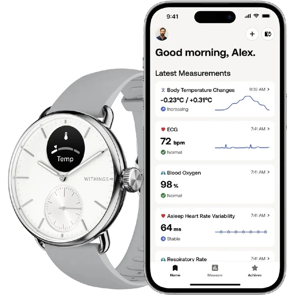 Withings ScanWatch 2 38mm bílé - Chytré hodinky - Obrázek 93E7000701