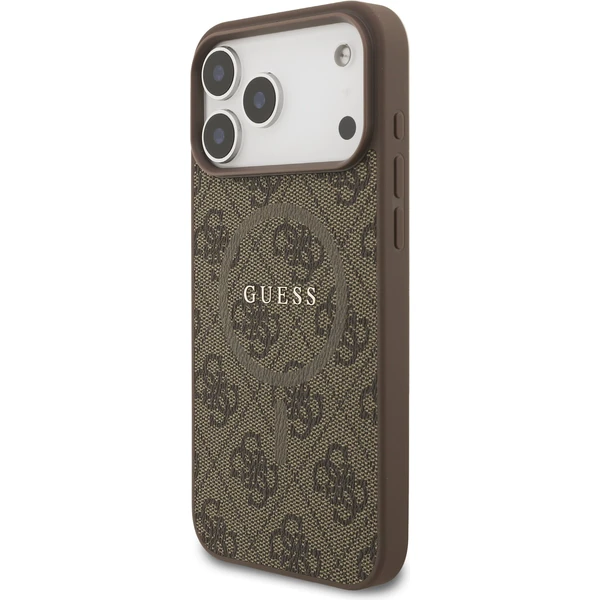 Guess PU Leather 4G Colored Ring MagSafe Zadní Kryt pro iPhone 17 Pro Max hnědý - Pouzdra - Obrázek 9437e22e20d24a7da760b9d5e101bf32