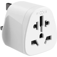 FIXED UK adaptér pro zapojení UK, US, AUS nabíječek do UK zásuvek bílý - Nabíječky