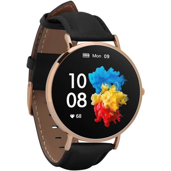 Garett Smartwatch Verona zlatá, černá kůže - Chytré hodinky - Obrázek 94O4000O01