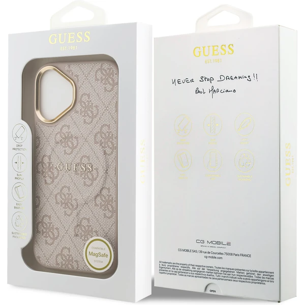 Guess PU Leather 4G Gold Frame MagSafe kryt iPhone 17 růžový - Pouzdra - Obrázek 94b0e85216544eb7b64f239b78e9634b
