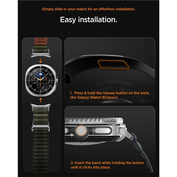 Spigen Fabric Band řemínek (hook-and-loop) Samsung Galaxy Watch8 46/44/40mm zelený - Řemínky - Obrázek 94cae2797c6644bdb6e5f60f3389aecb