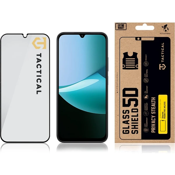 Tactical Glass Shield Privacy Stealth 5D sklo pro Xiaomi Redmi 15C 4G/5G černé - Ochranné folie a skla - Obrázek 950b2334e3a14ded98663ef5f831edf0