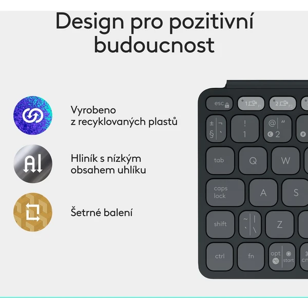 Logitech Keys to go 2 bezdrátová US klávesnice grafitová - Klávesnice - Obrázek 9545000J01