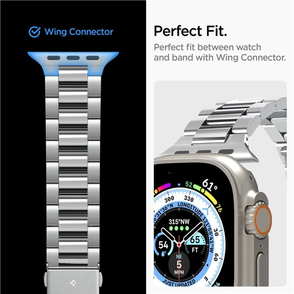 Spigen Modern Fit 316L řemínek Apple Watch 49/45/44/42mm stříbrný - Řemínky - Obrázek 95D5000L01