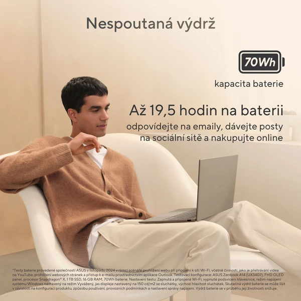 ASUS Zenbook A14 (UX3407RA-OLED027X) šedý + 3 roky záruka po registraci - Notebooky - Obrázek 95NB000P01