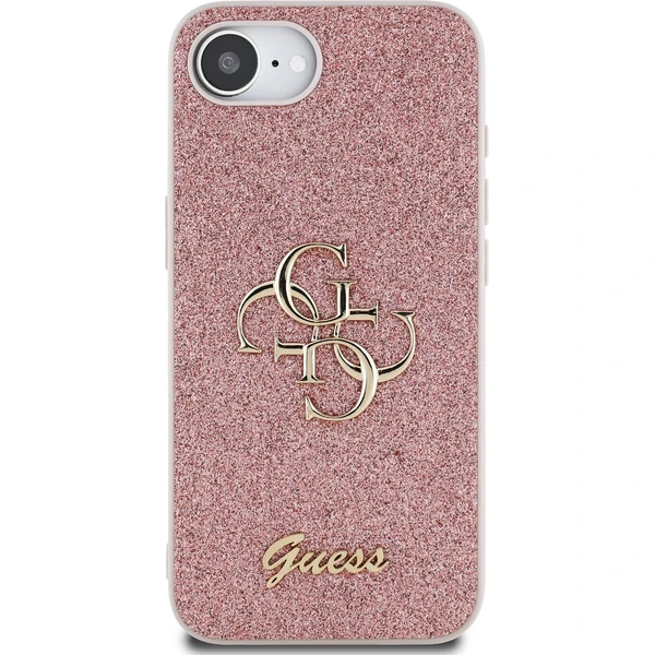 Guess PU Fixed Glitter 4G Metal Logo kryt iPhone 17e/16e růžový - Pouzdra - Obrázek 95f67920dcc24f8699c1f100bbb7d515