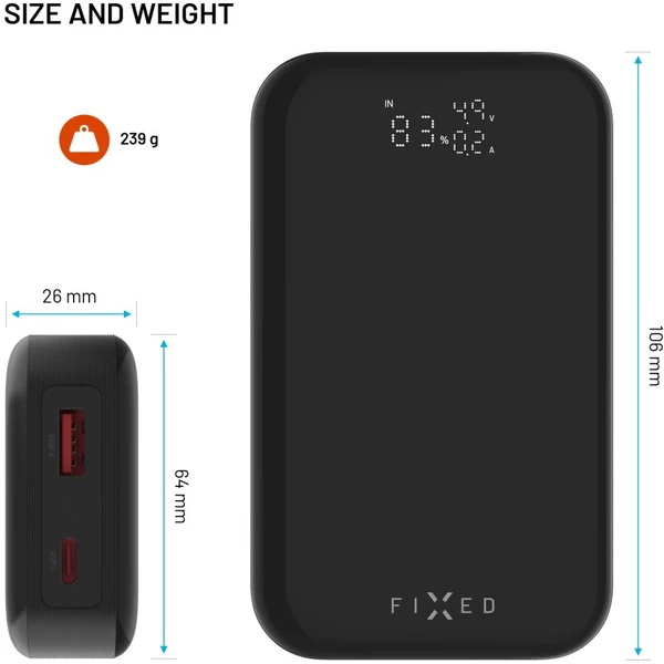 FIXED Zen 10 Pro powerbanka s LCD displejem, 30W, 10 000 mAh, černá - Powerbanky - Obrázek 95f6dded1d3e41089be062af700c798d