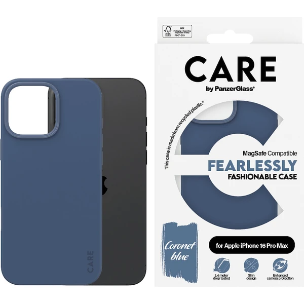 PanzerGlass® CARE kryt Apple iPhone 16 Pro Max MagSafe Fearlessly modrý - Pouzdra - Obrázek 9608000P01