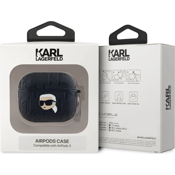 Karl Lagerfeld PU Embossed Karl Head pouzdro AirPods 3 černé - Pouzdra - Obrázek 963923e6c22e4a7e9eeb26bd117db293