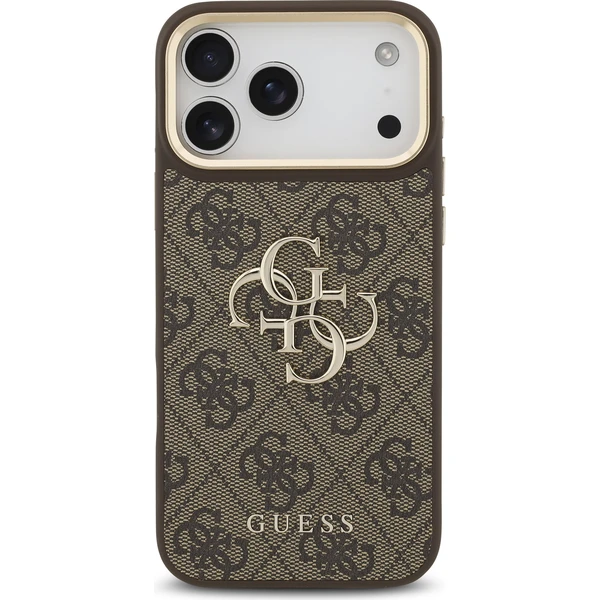 Guess PU Leather 4G Metal Logo Gold Frame kryt iPhone 18 Pro Max hnědý - Pouzdra - Obrázek 965e17b39769400893031a8a9ed4764a