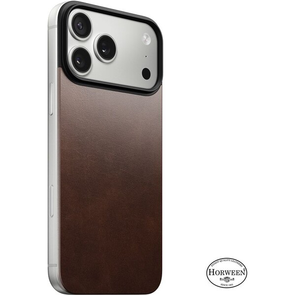Nomad Magnetic Leather Back (Horween) Magsafe kožený kryt iPhone 17 Pro Max Rustic Brown