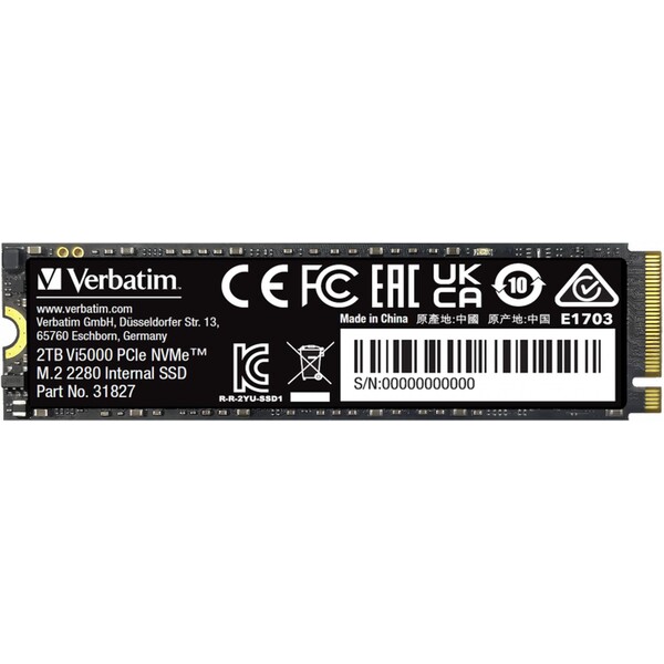 VERBATIM SSD Vi5000 Internal PCIe NVMe M.2 SSD 2TB