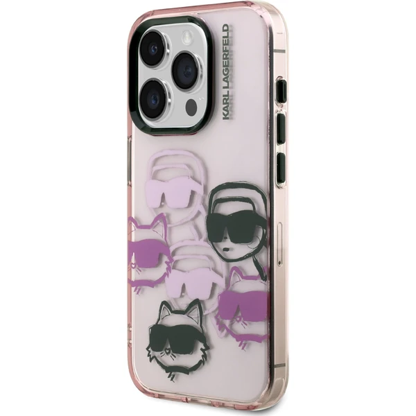Karl Lagerfeld IML Multi K&CH Heads kryt iPhone 15 Pro růžový - Pouzdra - Obrázek 967d38eea8544c0584c212233b43fbfc