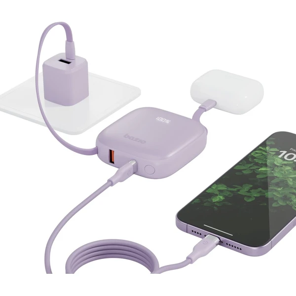 Energea Bazic GoPower Fusion powerbanka 10000mAh s kabely fialová - Powerbanky - Obrázek 96850fa3e1dd452697020d5a6c58de07