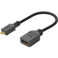 PremiumCord Flexi HDMI/Micro HDMI redukce 0,13m černá - Kabely a redukce