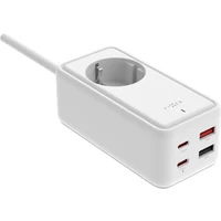 FIXED Charging Strip prodlužovací adaptér s USB-C/USB-A, GaN III, 3m, PD 65W, bílý - Nabíječky