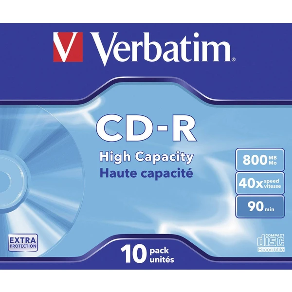 VERBATIM CD-R(10 ks)Jewel/EP/DL/40x/90min/800MB - Optické disky - Obrázek 96P2000P01