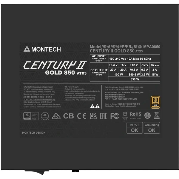 Montech CENTURY II 850W - Zdroje - Obrázek 96YL000K01