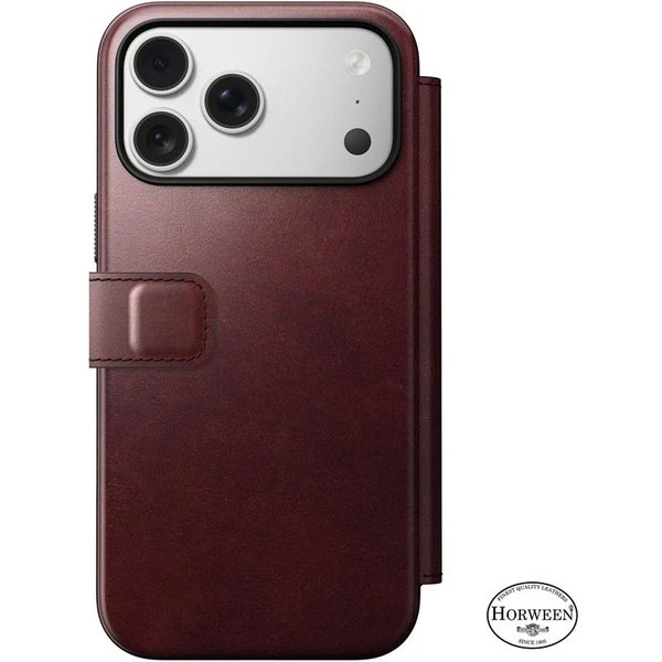 Nomad Modern Leather Folio (Horween) MagSafe kožené pouzdro iPhone 17 Pro Max Burgundy - Pouzdra - Obrázek 96a29114c58d4e26beaf5f3fac5d4968