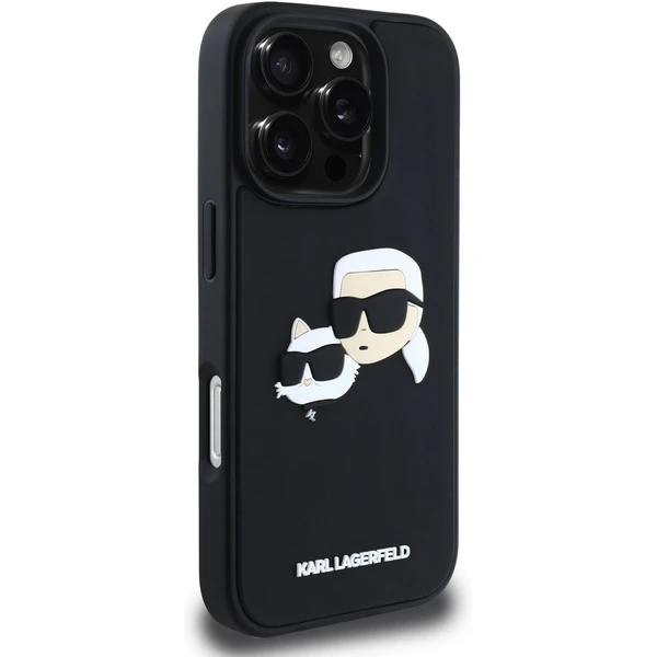 Karl Lagerfeld 3D Rubber Double Heads kryt iPhone 16 Pro černý - Pouzdra - Obrázek 96d5d23ad251456c91bc26754dfaeb15