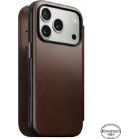Nomad Modern Leather Folio (Horween) MagSafe kožené pouzdro iPhone 17 Pro Rustic Brown - Pouzdra