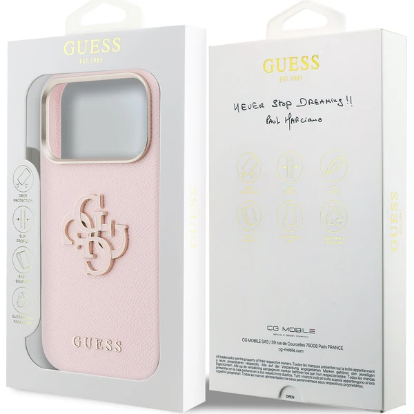 Guess PU Resin Logo kryt iPhone 17 Pro Max růžový - Pouzdra - Obrázek 97114de16dfe472489df4365a65702b3