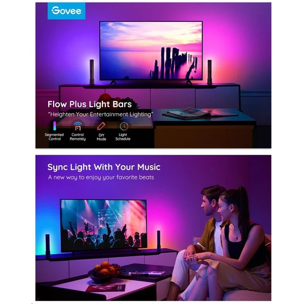 Govee Flow Plus SMART LED TV & Gaming osvětlení (RGBICWW) - Chytrá osvětlení - Obrázek 97319f7a5a344ce1a3b88ac800f429e6