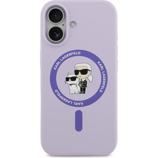 Karl Lagerfeld Liquid Silicone Karl and Choupette MagSafe kryt iPhone 17 fialový - Pouzdra - Obrázek 975419c48f0c4a429b4d785054fe54cc