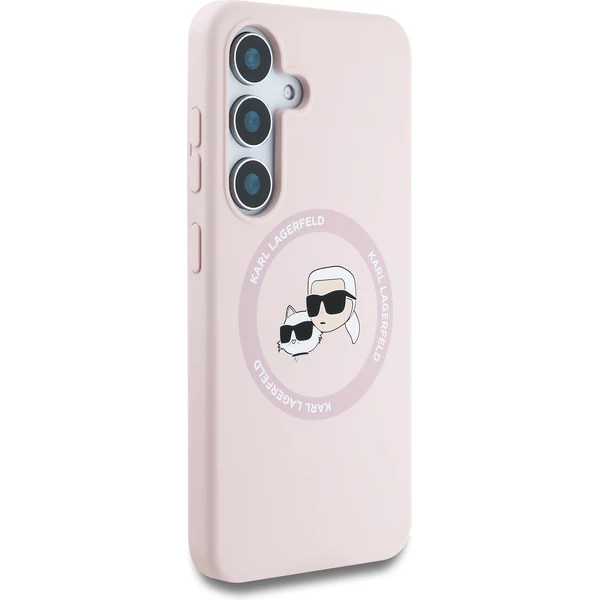 Karl Lagerfeld Liquid Silicone K&CH Heads MagSafe kryt Samsung Galaxy S25 růžový - Pouzdra - Obrázek 97548efbc627410f92bb42e9b48d2e36