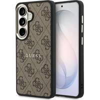 Guess PU Leather 4G Gold Frame Magnetic kryt Samsung Galaxy S26 hnědý - Pouzdra
