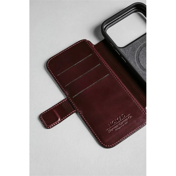 Nomad Modern Leather Folio (Horween) MagSafe kožené pouzdro iPhone 17 Pro Max Burgundy - Pouzdra - Obrázek 979d1f9a01c145ffabaca579a22e227f