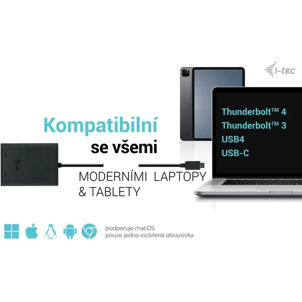 i-tec USB-C/2x DisplayPort redukce černá - Kabely a redukce - Obrázek 97AS100501