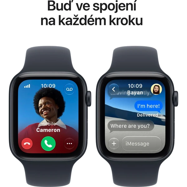 Apple Watch SE 3 (2026) Cellular 44mm Temně inkoustový hliník s námořnicky modrým sportovním řemínke - Chytré hodinky - Obrázek 97aef2da2c52477f8863c7b46cf0cc99