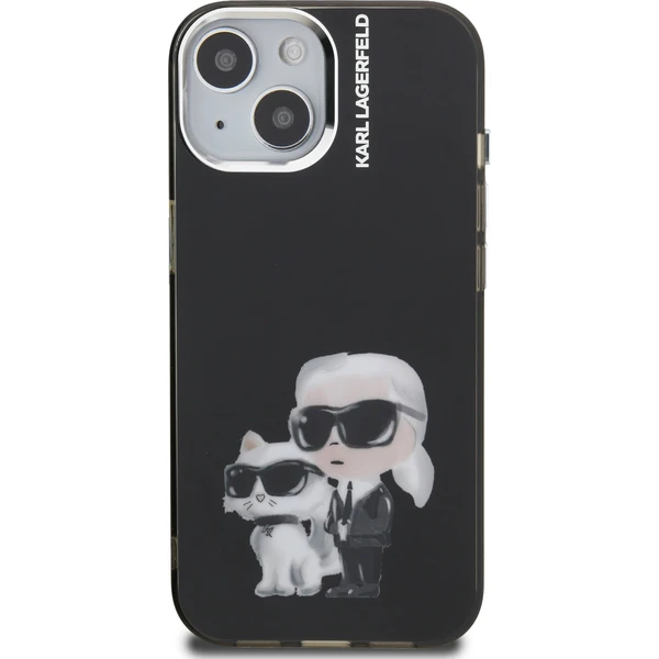 Karl Lagerfeld IML Aquarelle Karl and Choupette kryt iPhone 15 černý - Pouzdra - Obrázek 97b6ba242a0b46a7b26cc60eb2e2215e