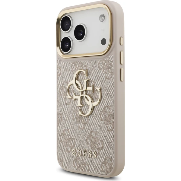Guess PU Leather 4G Metal Logo Gold Frame kryt iPhone 18 Pro růžový - Pouzdra - Obrázek 98331084b0d34eacbad2515f947489f0