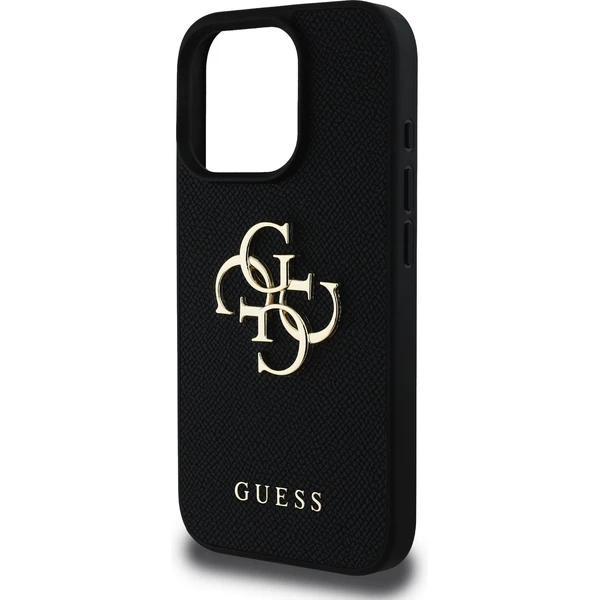 Guess PU Grained 4G Metal Logo kryt iPhone 16 Pro černý - Pouzdra - Obrázek 987487720de94fd08514add9b0e44e70
