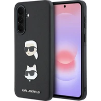 Karl Lagerfeld Liquid Silicone Metal Karl and Choupette kryt Samsung Galaxy A37 černý - Pouzdra