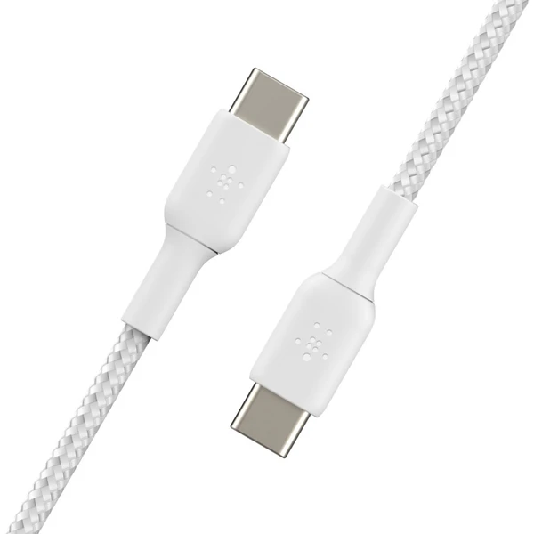 Belkin BOOST Charge Braided USB-C/USB-C napájecí kabel 60W 1m bílý - Kabely a redukce - Obrázek 98C9400301